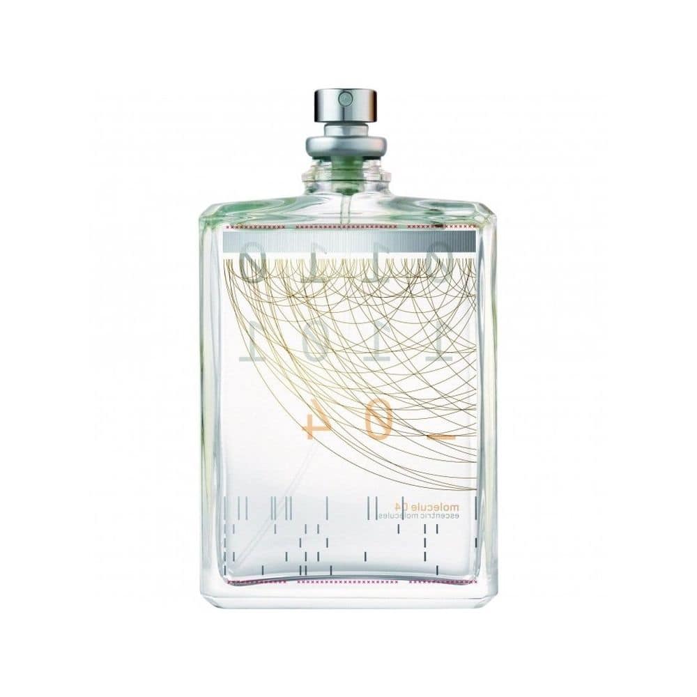Molecule 04 perfume bottle with elegant gold accents, luxury fragrance packaging
