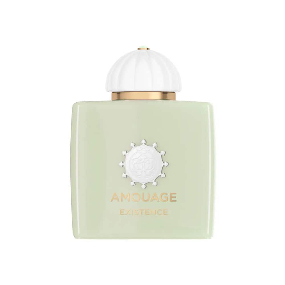 Amouage Existence light green perfume bottle with white cap