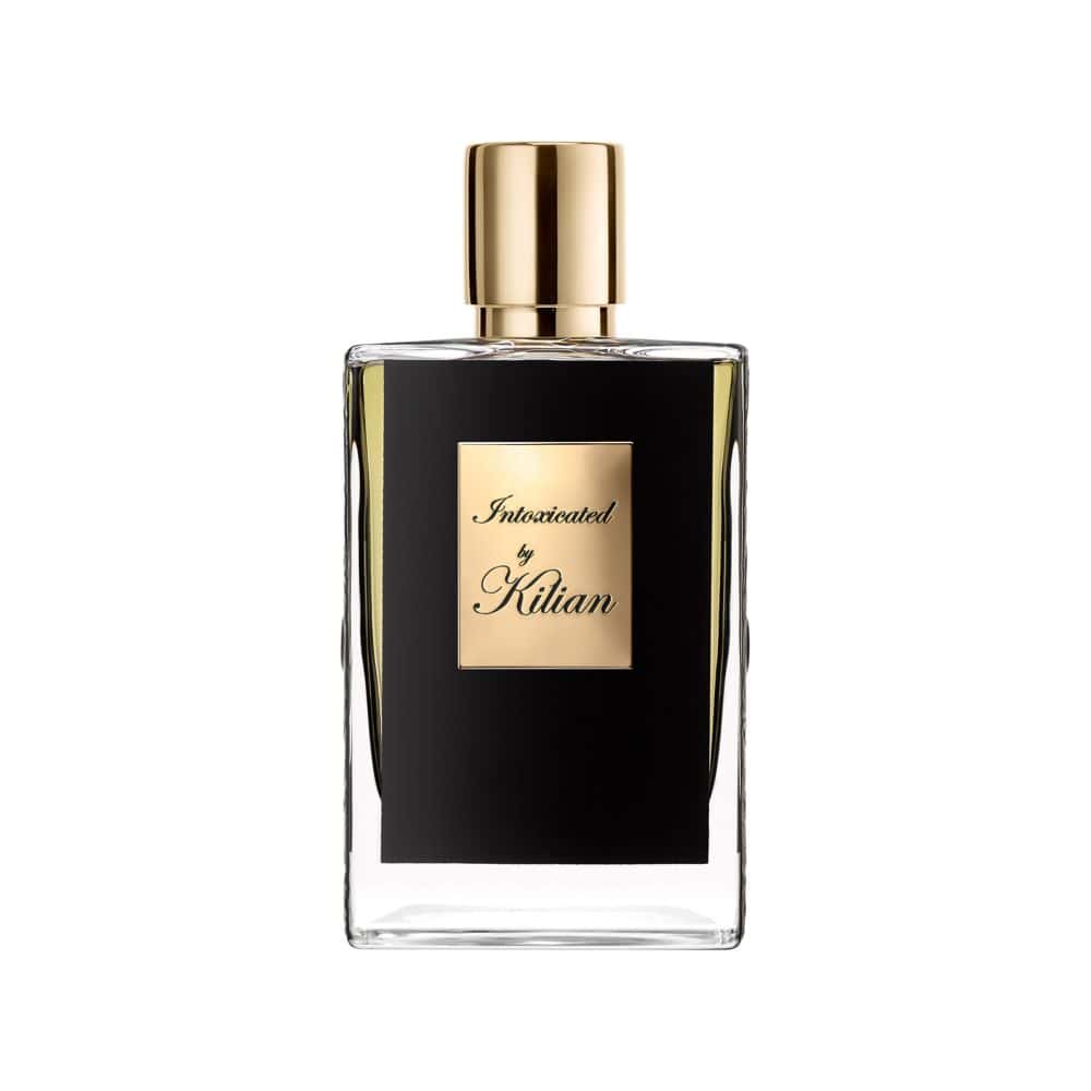 Kilian Intoxicated Eau de Parfum, a luxurious fragrance in a black and gold bottle
