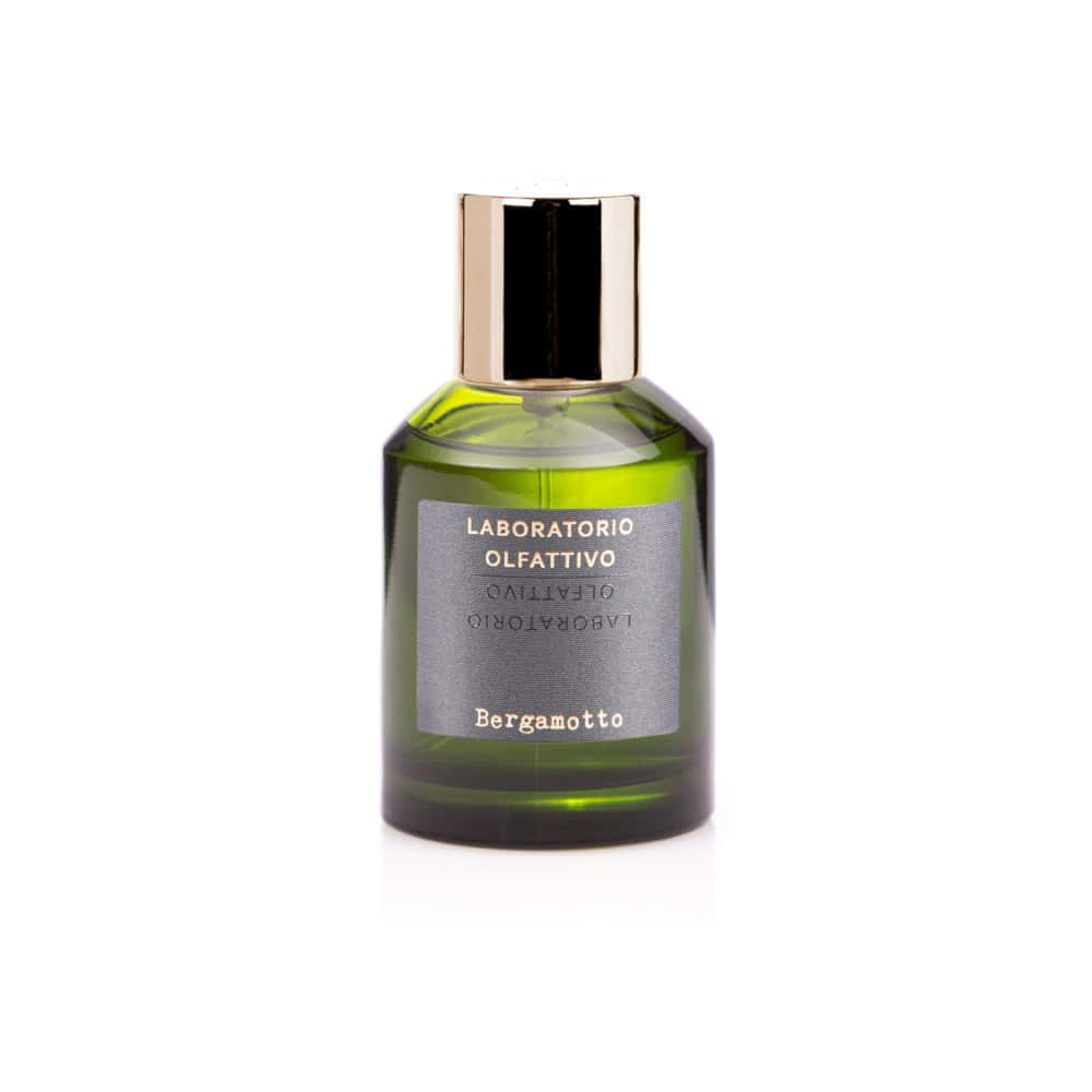Laboratorio Olfattivo Bergamotto Eau de Parfum in a green glass bottle with a gold cap