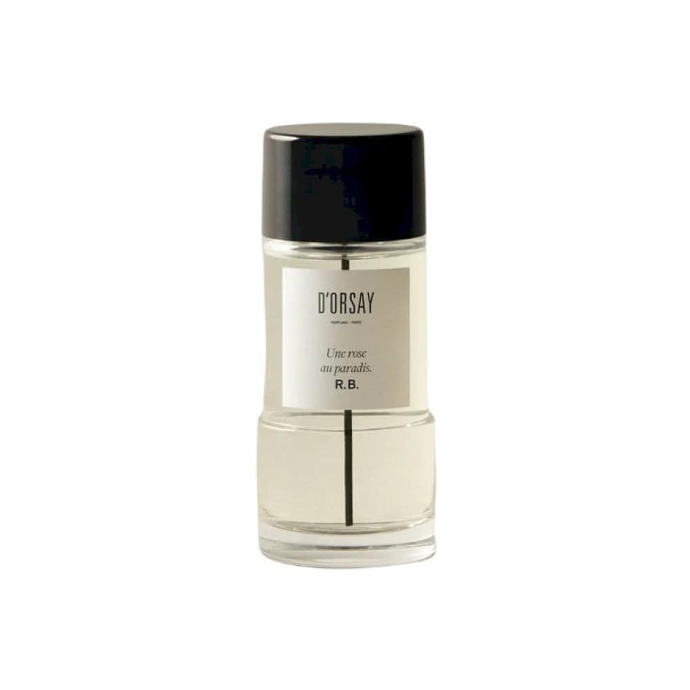 D'Orsay Une Rose au Paradis perfume bottle with black cap and label
