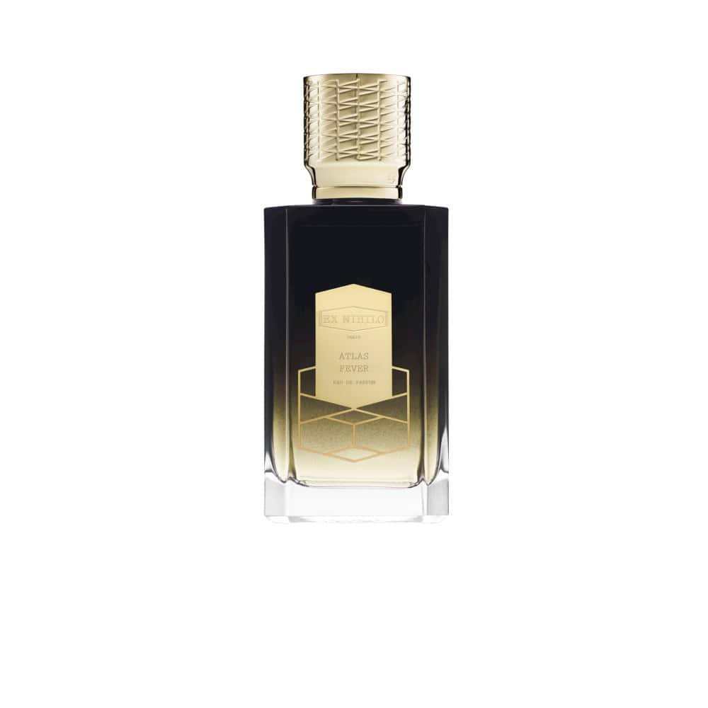 Ex Nihilo Atlas Fever Eau de Parfum bottle with gold accents and black glass