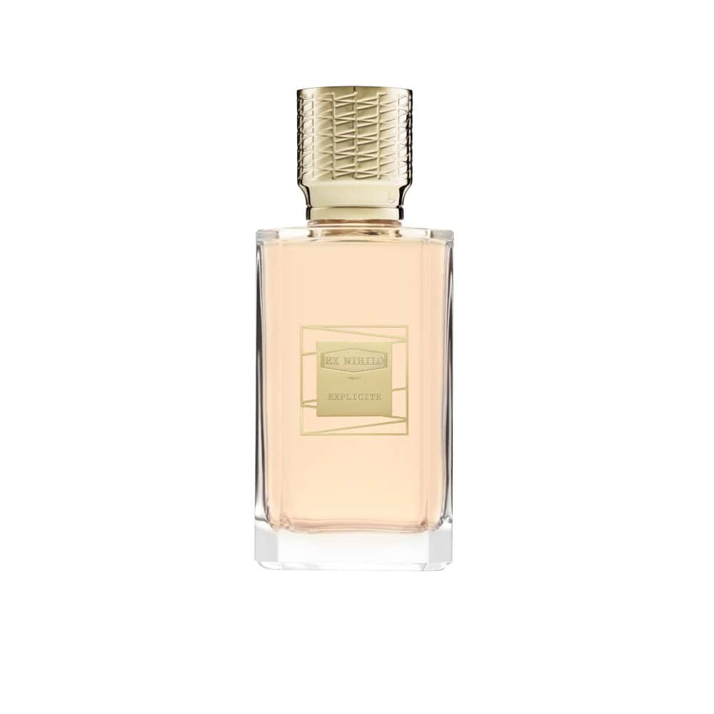 Ex Nihilo Explicite Eau de Parfum bottle with gold textured cap