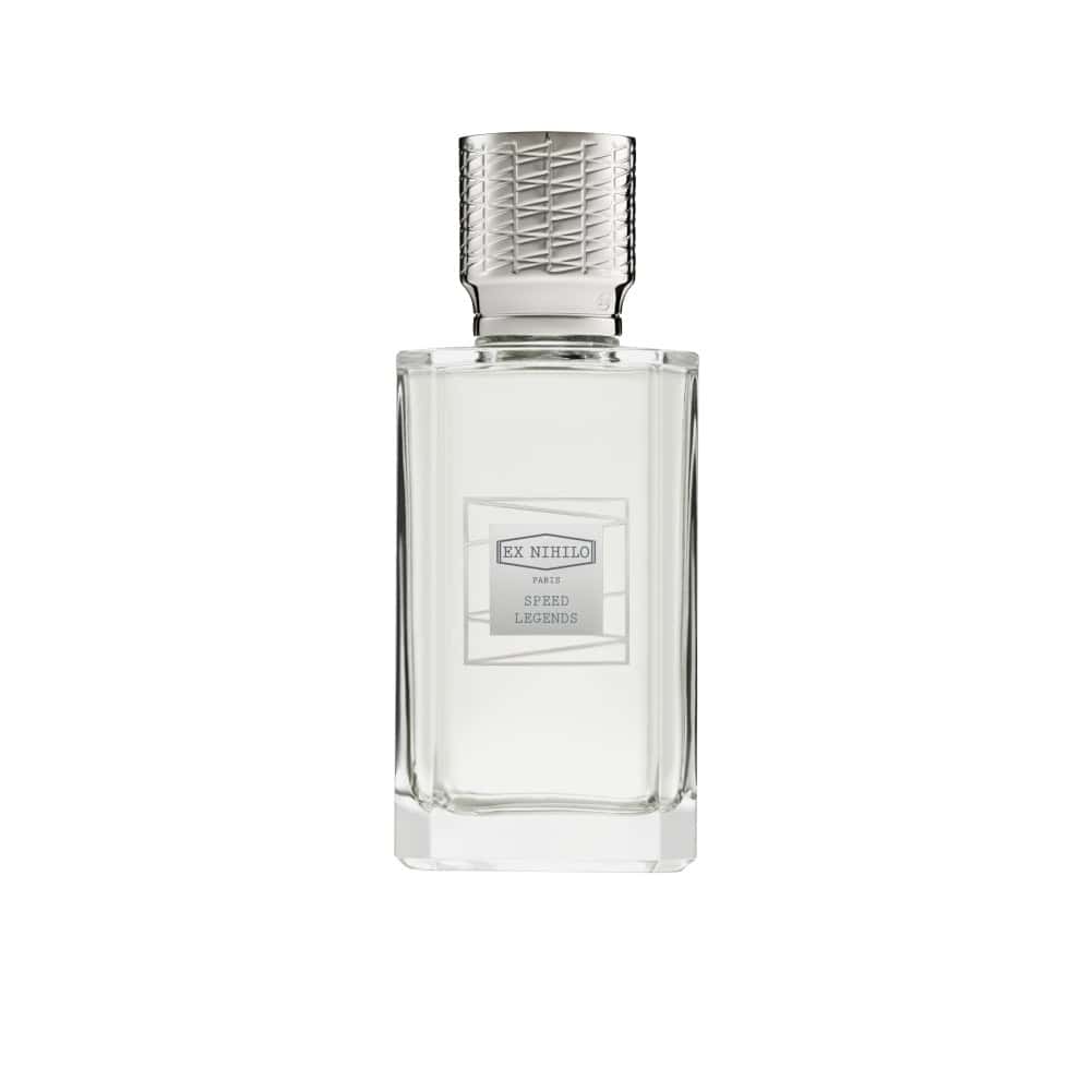 Ex Nihilo Paris Speed Legends Eau de Parfum bottle with textured silver cap