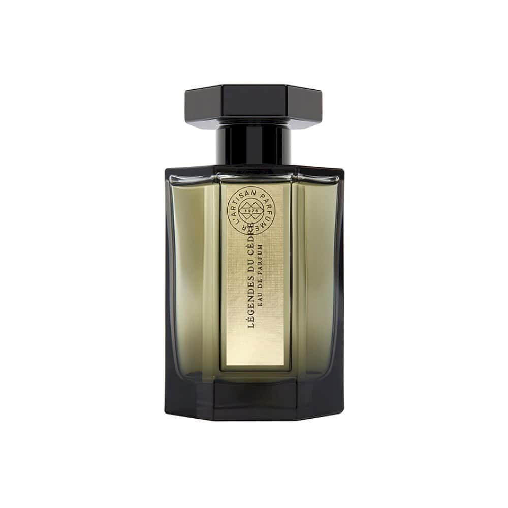 Légendes du Cèdre Eau de Parfum bottle with a black octagonal cap and a gold label