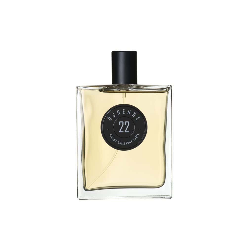 22 Dhjenné Eau de Parfum by Pierre Guillaume Paris, clear glass bottle with black label
