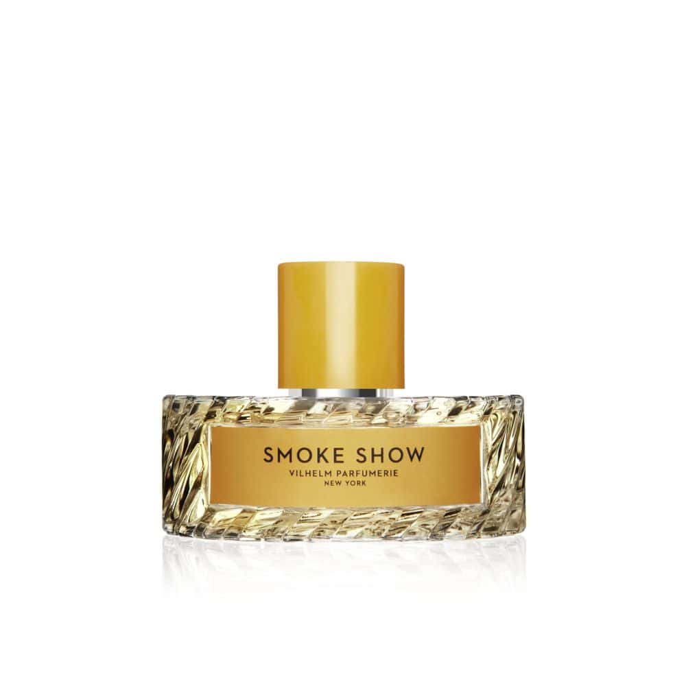 Vilhelm Parfumerie Smoke Show Eau de Parfum bottle with golden label and yellow cap