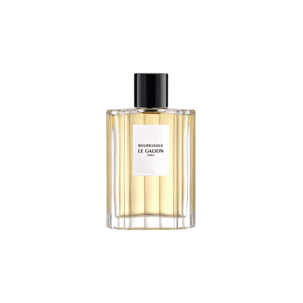 Bourrasque Le Galion Paris eau de parfum in a clear glass bottle with a black cap