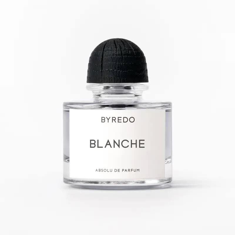 Byredo Blanche Absolu de Parfum bottle with black wooden cap